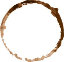 Coffee cup stain ring forming a perfect circle on a white background, ideal for concepts related to coffee breaks, breakfast, or morning routines vector