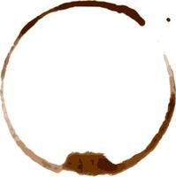 Isolated brown coffee cup stain creating a ring mark on a white background, capturing the essence of a messy breakfast or a hectic morning routine. Perfect for conveying daily life vector