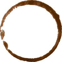 Coffee cup stain ring forming a perfect circle on a white background, ideal for concepts related to coffee, beverages, breakfast, and morning routines vector