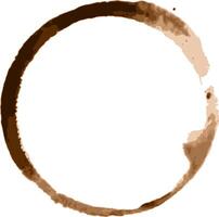 Isolated brown coffee cup stain ring forming a circle on a white background, perfect for representing a pause, a break, or the end of a drink vector