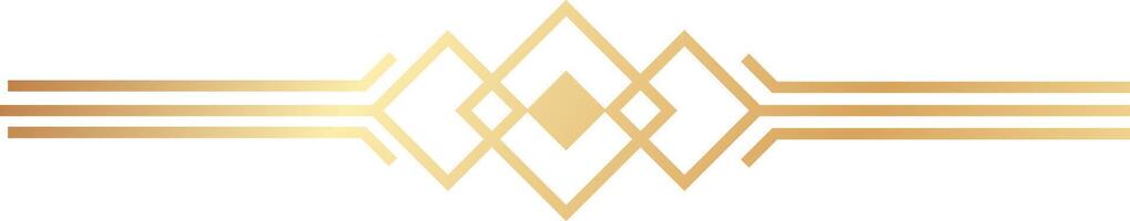 Geometric divider made of golden rhombus shapes and parallel lines creating a modern and elegant design, suitable for various decorative purposes vector