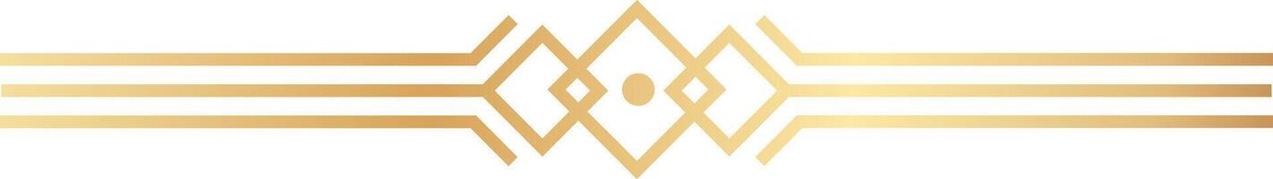 Golden lines and geometric shapes are forming an abstract border, creating a horizontal decorative element with a touch of elegance and modernity vector