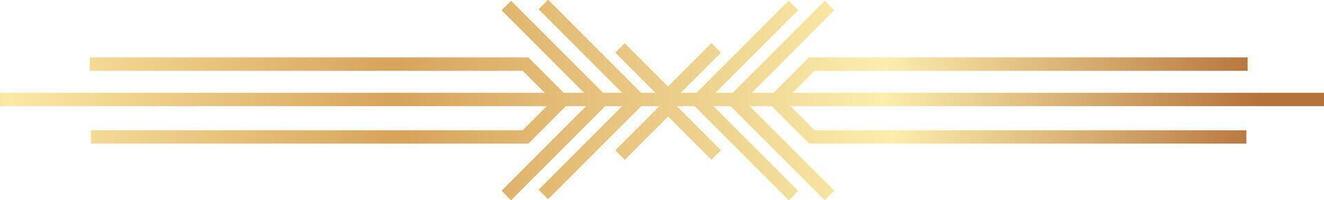 Golden abstract geometric lines are forming an arrow pointing right on a white background, representing concepts such as direction, progress, and movement vector