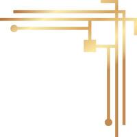 Gradient gold lines and circles creating an elegant geometric corner border, perfect for adding a touch of sophistication to any design project vector