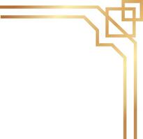 Golden frame featuring a geometric design in the top right corner of a white background, adding an elegant and sophisticated touch, perfect for various artistic applications vector