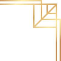 Elegant golden art deco frame creating a sophisticated border in the corner, infusing vintage glamour and geometric style into any design or layout, perfect for invitations and celebrations vector