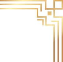 Elegant golden art deco corner frame is creating a sophisticated and decorative border on a clean white background, adding a touch of vintage glamour and geometric style vector