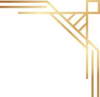 Elegant golden art deco corner ornament creating a geometric frame, enhancing designs with vintage sophistication and a touch of luxury, perfect for invitations and decorative elements vector