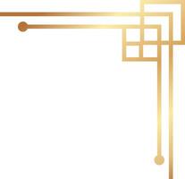 Golden lines and circles creating an elegant geometric border framing the corner of a white background, perfect for adding a touch of sophistication and style vector