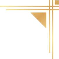 Elegant golden geometric frame decorating the top right corner with a triangle, lines and a square, creating a sophisticated and modern design on a white background vector