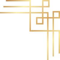Elegant golden geometric border creating a stylish corner design, ideal for adding a touch of sophistication to invitations, cards, or web designs vector