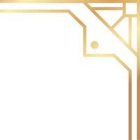 Elegant golden frame featuring art deco style, enhancing a pristine white background, ideal for invitations, posters, or sophisticated decorations in any setting vector