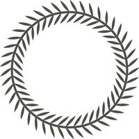 Circular laurel wreath featuring small leaves, creating an elegant decorative frame. Perfectly suited for minimalist designs, adding a touch of sophistication and nature inspired beauty vector