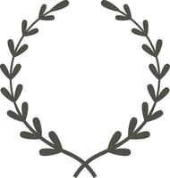Minimalist and elegant circular laurel wreath forming a versatile frame, perfect for enhancing various design projects and decorative applications with a touch of sophistication vector