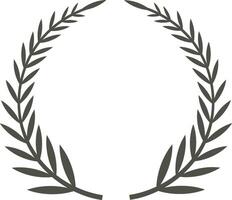 Minimalist and elegant circular laurel wreath creating a sophisticated frame, ideal for awards, logos, or decorative elements, symbolizing victory, achievement, and honor vector