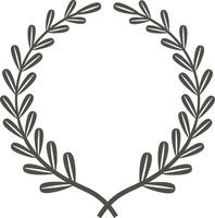 Circular laurel wreath with small leaves forming a beautiful and elegant decorative frame, perfect for awards, logos, or any design that requires a touch of distinction vector