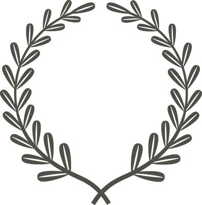Circular laurel wreath with small leaves forming a beautiful and elegant decorative frame, perfect for awards, logos, or any design that requires a touch of distinction