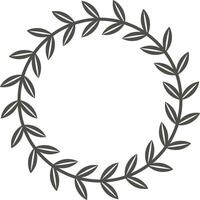 Circular laurel wreath creating a minimalist frame, enhancing elegant and natural designs while symbolizing victory, achievement, and peace in a sophisticated manner vector