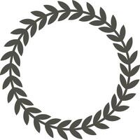 Circular laurel wreath forming a minimalist frame perfect for elegant graphic design projects, symbolizing victory, achievement, and distinction vector
