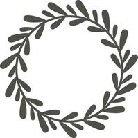 Hand drawn circular laurel wreath with small leaves creating a beautiful decorative frame, perfect for adding a touch of elegance to designs vector