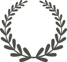 Hand drawn circular laurel wreath creating a frame with negative space, suitable for various design purposes and symbolic of victory and achievement vector
