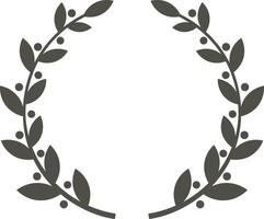 Minimalist dark gray laurel wreath forming a circular frame with ample copy space, perfect for showcasing awards, logos, or elegant decorative elements celebrating achievement and success vector