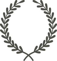Circular laurel wreath forming an elegant and minimalist frame, perfect for awards, logos and decorations, symbolizing victory, achievement and excellence vector