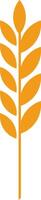 Minimalist illustration featuring an orange wheat stalk thriving against a clean white background, symbolizing agriculture, farming, and wholesome, healthy food choices vector