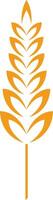 Minimalist illustration of an orange wheat stalk symbolizing farming, harvest, and the food industry, isolated on a white background vector