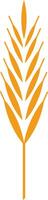 Orange wheat stalk icon symbolizing farming, harvest, and the importance of grains in food supply, suitable for logos or branding related to agriculture and bakery vector