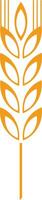 Stylized drawing depicting a wheat stalk with grains and stem, symbolizing agriculture, promoting healthy food choices, and highlighting organic farming practices vector