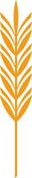 Minimalist illustration of a single orange wheat stalk symbolizing farming, harvest, and the food industry, isolated on a white background vector
