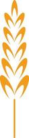 Orange stylized wheat stalk growing against a white background, symbolizing agriculture and farming while highlighting healthy food and organic products in a minimalist design vector