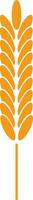 Orange stylized wheat stalk icon symbolizing agriculture, farming, and healthy organic food, set against a clean white background, emphasizing natural growth and nutrition vector
