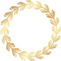 Circular golden laurel wreath with small leaves creating a sophisticated and elegant design, ideal for adding a touch of distinction to various projects vector