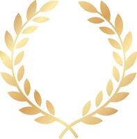 Circular golden laurel wreath symbolizing success, achievement, and victory, ideal for awards, logos, and emblems representing triumph and excellence vector
