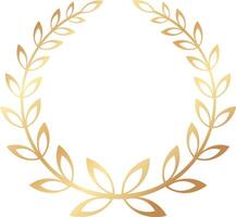 Circular golden laurel wreath representing victory, achievement, and honor, serving as an ideal choice for awards, logos, and various celebrations, embodying glory and success vector
