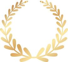 Circular golden laurel wreath representing victory, achievement, and honor, serving as an ideal element for awards, celebrations, and commemorative designs, enhancing prestige and recognition vector