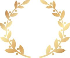 Circular golden laurel wreath symbolizing success, achievement, and victory, representing honor and glory. Ideal for awards, logos, and various decorative applications vector