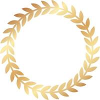 Circular golden laurel wreath symbolizing success, achievement, and victory, perfect for awards, logos, and emblems representing excellence and triumph vector