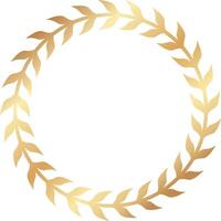 Circular golden laurel wreath symbolizing victory, achievement, and excellence, perfect for awards, logos, and emblems, creating a sense of prestige and accomplishment vector