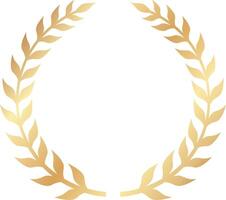 Circular golden laurel wreath, a symbol of victory, achievement, and honor, perfect for awards, logos, and emblems representing excellence and distinction vector