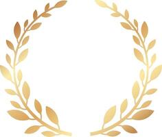 Circular golden laurel wreath representing victory, achievement, and honor, serving as an ideal choice for awards, celebrations, and various commemorative designs vector