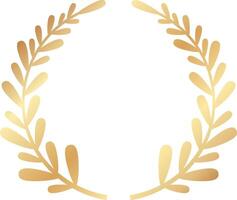 Golden laurel wreath forming a perfect circle against a clean white background, symbolizing awards, achievements, and victory, while adding an elegant touch to decorations and ceremonies vector