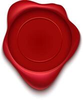 Red wax seal dripping on a white background, providing ample copy space while symbolizing the authenticity and security of important documents or agreements vector