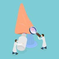 3D Isometric Flat Conceptual Illustration of Nasal Irrigation, Rinsing Nose with Saline vector