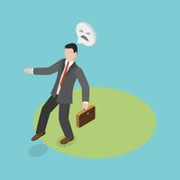 3D Isometric Flat Conceptual Illustration of Stepping out of a Comfort Zone, Getting out of Habits vector
