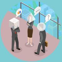 3D Isometric Flat Conceptual Illustration of Opinion Diversity, Alternative Worldview Point of View vector