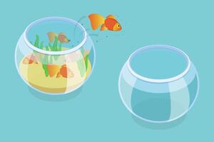 3D Isometric Flat Conceptual Illustration of Better Place, Think Differently vector