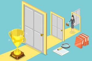 3D Isometric Flat Conceptual Illustration of Business Prospects, Importance of Smaller Steps vector